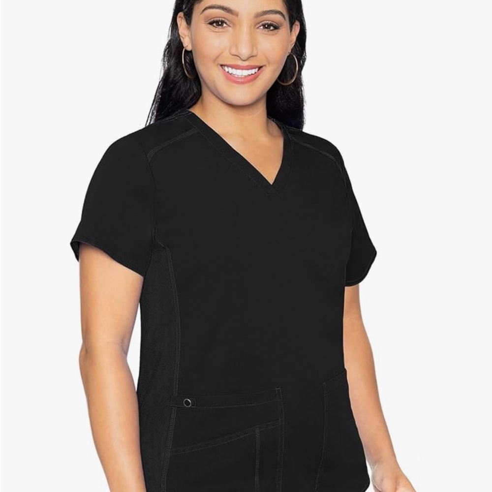 Med Couture Black V-Neck Women's Scrub Top